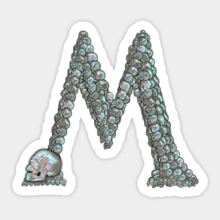 Skull Alphabet M Sticker